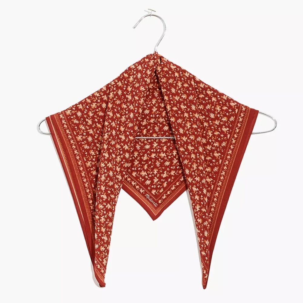 NEW Madewell silk bandana, color: Dark Cinnabar